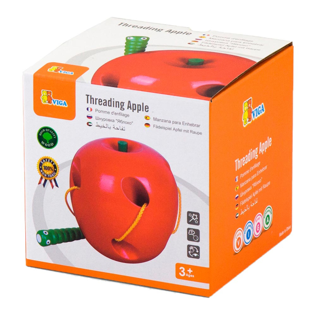Развивающие игрушки - Шнуровка Viga Toys Яблоко (56276)#3