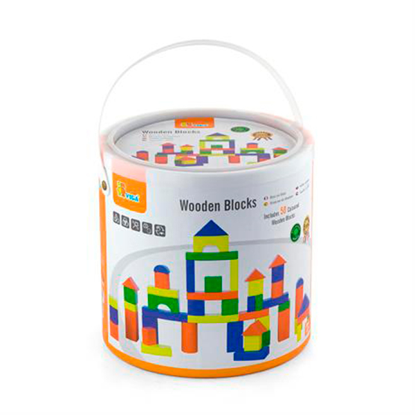 Развивающие игрушки - Набор кубиков Viga Toys Строительные блоки 50 элементов (59542)#2