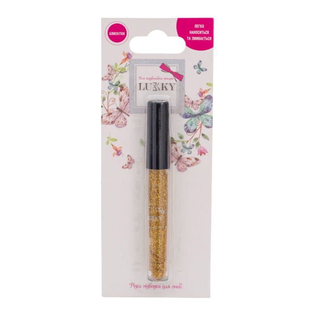 Косметика - Подводка для контура глаз Lukky с блестками золотистый 2 мл (T16743)#2