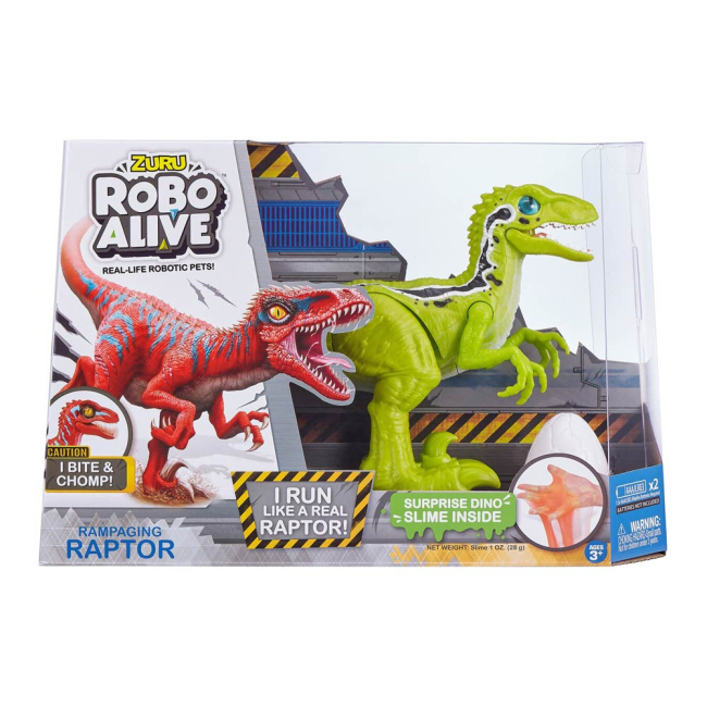 Фігурки тварин - Роботизована іграшка Robo Alive Зелений велоцираптор зі слаймом (25289G)#5
