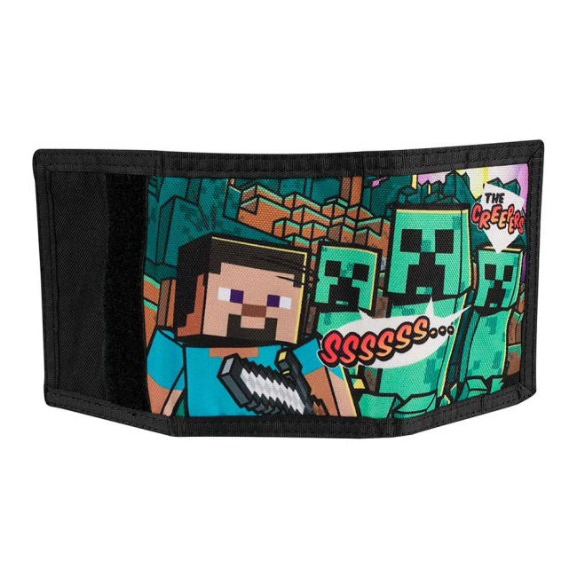Пенали та гаманці - Гаманець J!NX Minecraft Підземний Стів з відділенням для монет (JINX-8208)#2