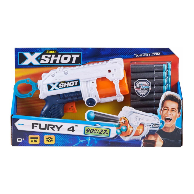 Помпова зброя - Іграшковий бластер X-Shot Excel Fury 4 швидкострільний 16 патронів (36377Z)#3