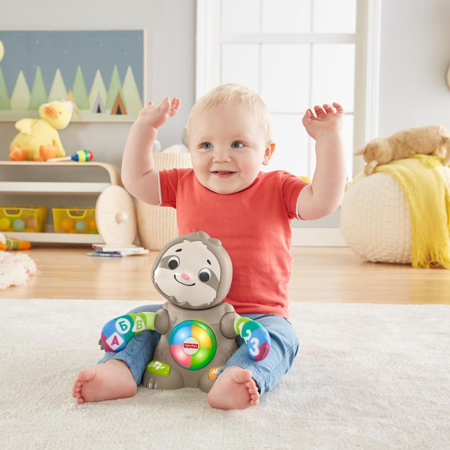 Развивающие игрушки - Интерактивная игрушка Fisher-Price Linkimals Танцующий ленивец на русском (GHY96)#5