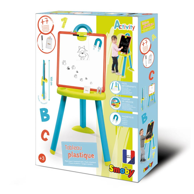 Детская мебель - Мольберт Smoby со съемной доской и 7 аксессуарами салатово-оранжевый (410623)#2