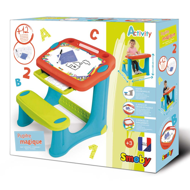 Детская мебель - Парта-доска Smoby Магическая с 12 аксессуарами оранжевая (420221)#2
