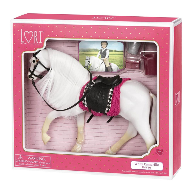 Транспорт и питомцы - Игровая фигурка Lori Белый конь Камарилло с аксессуарами (LO38000Z)#2