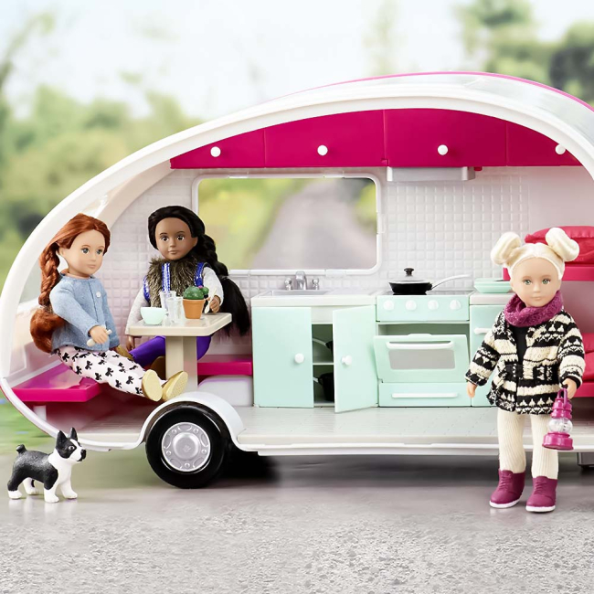 Транспорт и питомцы - Машинка Lori Розовый кемпер со световым эффектом (LO37011Z)#4