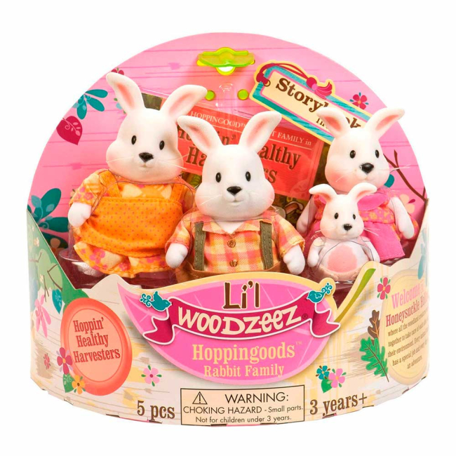 Фигурки животных - Набор фигурок Li'l Woodzeez Семья кроликов с книжкой (6006M)#5