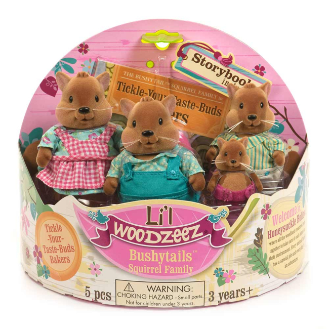 Фигурки животных - Набор фигурок Li'l Woodzeez Семья белок с книжкой (6008M)#3