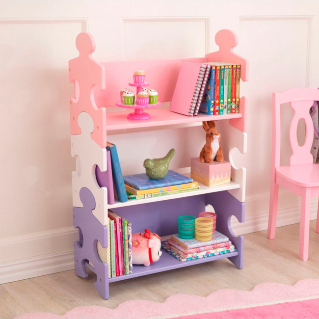Детская мебель - Книжная полка KidKraft Пазл пастельных оттенков (14415)#2