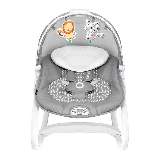 Крісла-качалки - Шезлонг-гойдалка Lionelo Henk сіро-рожевий (LO.HN02)#2