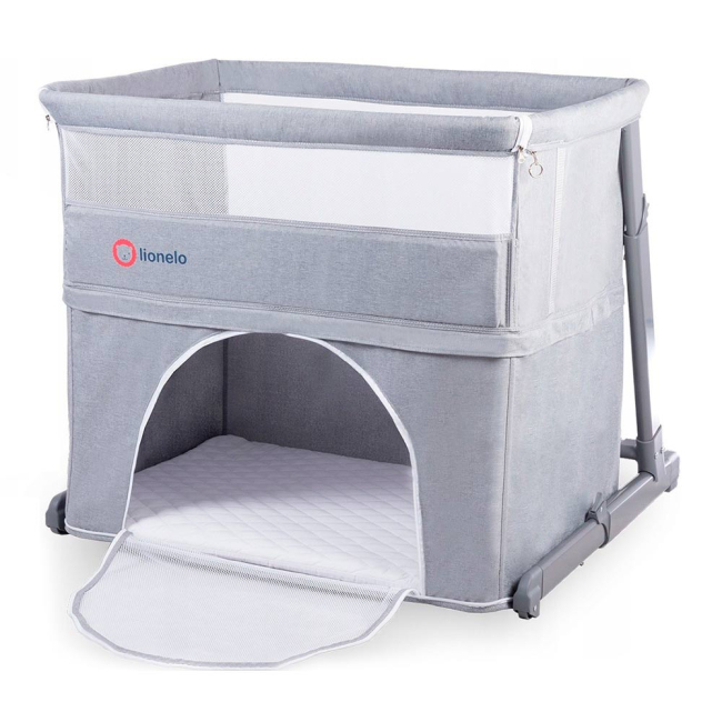 Манежі - Ліжечко-манеж Lionelo Toon 2 в 1 сіре (LO.TO01)#3