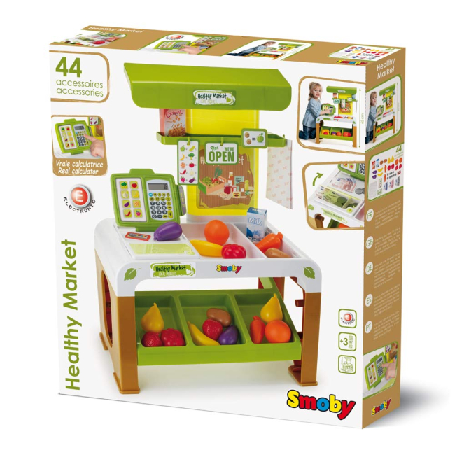 Наборы профессий - Игровой набор Smoby Супермаркет здоровой еды с электронной кассой 43 аксессуара (350200)#2