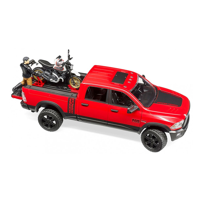 Автомодели - Набор автомоделей Bruder Dodge RAM 2500 с мотоциклом Ducati и мотоциклистом (02502)#4