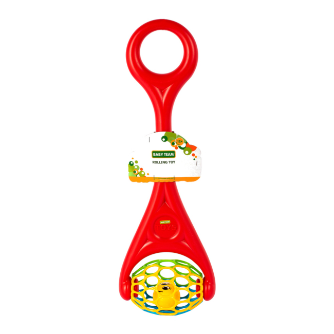 Развивающие игрушки - Каталка Baby team Красная с мячиком (8662)#2