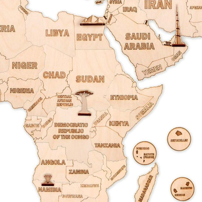 3D-пазлы - Трехмерный пазл Wood Trick Настенная карта мира XXL (4820195190784)#2