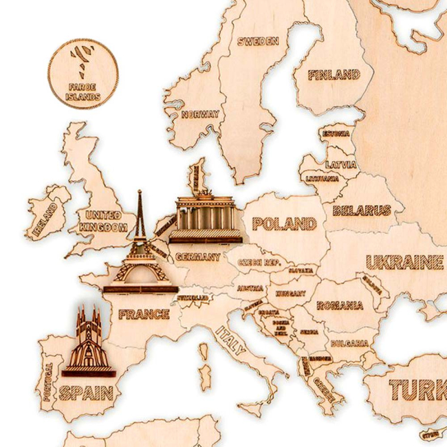 3D-пазлы - Трехмерный пазл Wood Trick Настенная карта мира XXL (4820195190784)#3