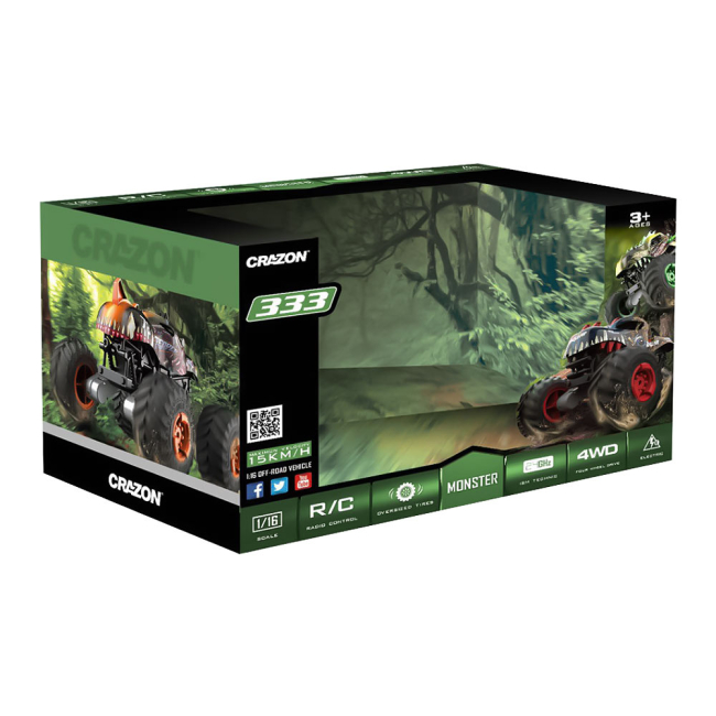 Радіокеровані моделі - Машинка Crazon Динозавр зелена на радіокеруванні 1:16 (333-DJ19161)#2