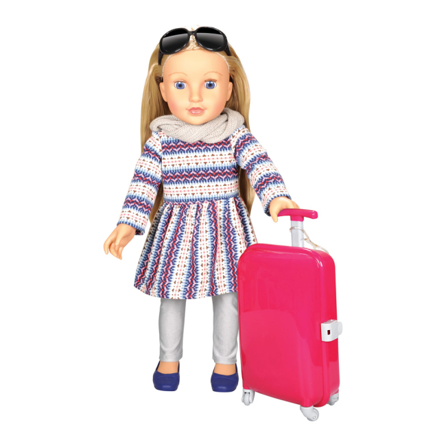 Куклы - Кукла Lotus Путешественница в белом платье в синюю полоску (6004952/18899/1-2)#2