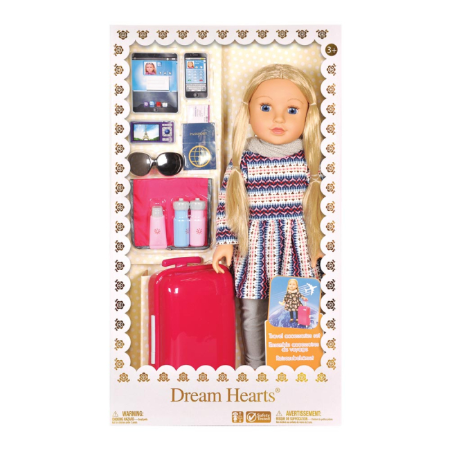 Куклы - Кукла Lotus Путешественница в белом платье в синюю полоску (6004952/18899/1-2)#3