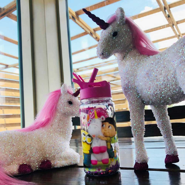 Бутылки для воды - Бутылка для воды YES Minion Fluffy с блестками 280 мл (706883)#3