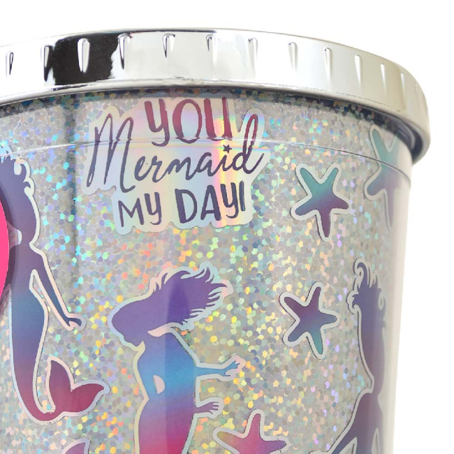 Чашки, стаканы - Тамблер-стакан YES Mermaid с трубочкой 480 мл (707009)#3