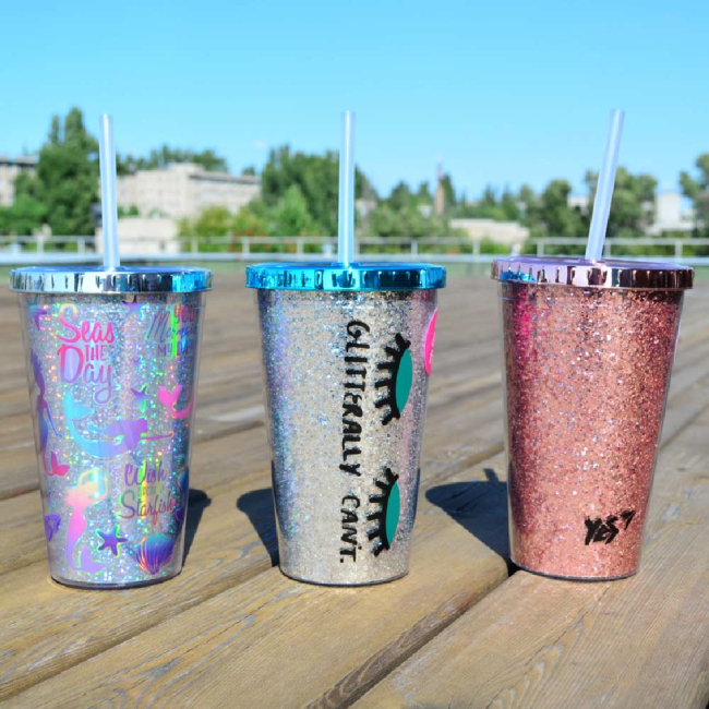 Чашки, стаканы - Тамблер-стакан YES Mermaid с трубочкой 480 мл (707009)#4