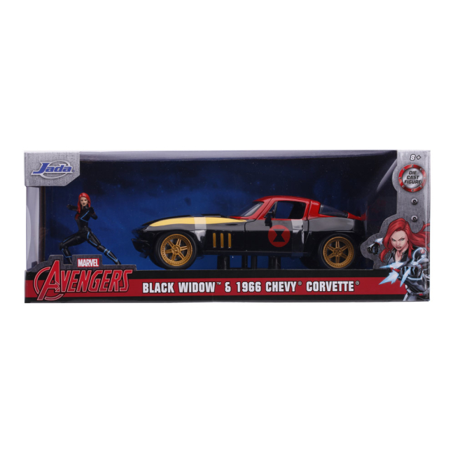 Автомоделі - Машина Jada Шевроле Корвет з фігуркою Чорної вдови 1:24 (253225014)#6