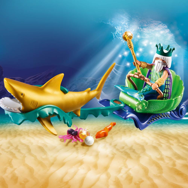 Конструкторы с уникальными деталями - Конструктор Playmobil Magic Нептун в повозке с акулами (70097) (6336489)#3