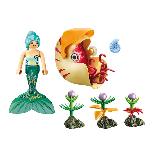 Конструктори з унікальними деталями - Конструктор Playmobil Magic Русалка і візок з морської мушлі (70098) (6336490)#2