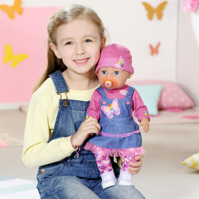 Пупсы - Кукла Baby Born Нежные объятия Джинсовый лук с аксессуарами 43 см (831298)#5