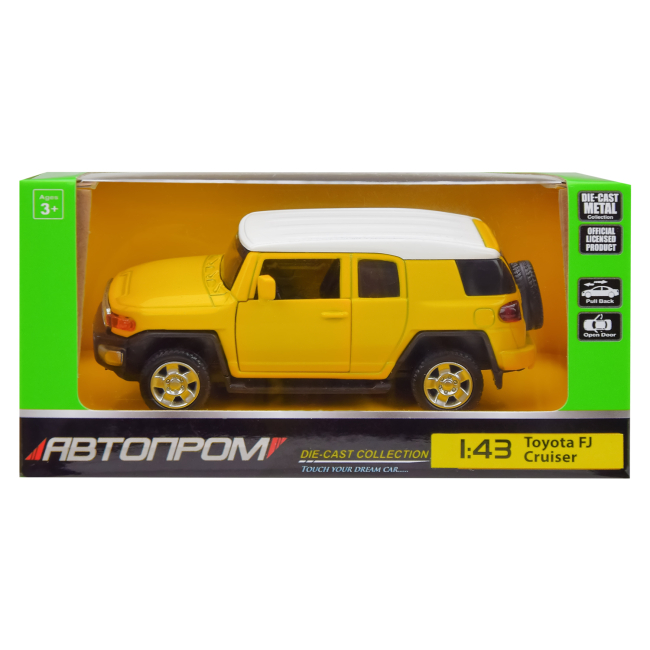 Автомоделі - Автомодель Автопром Toyota FJ Cruiser жовта 1:43 (4305/4305-1)#2