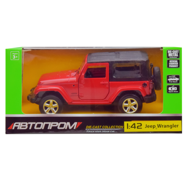 Автомоделі - Автомодель Автопром Jeep Wrangler червона 1:42 (4307/4307-1)#3