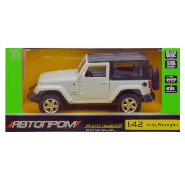 Автомоделі - Автомодель Автопром Jeep Wrangler біла 1:42 (4307/4307-3)#2