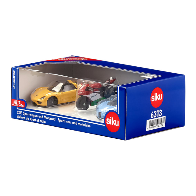 Автомоделі - Набір автомоделей Siku Спорткари і мотоцикл (6313)#5
