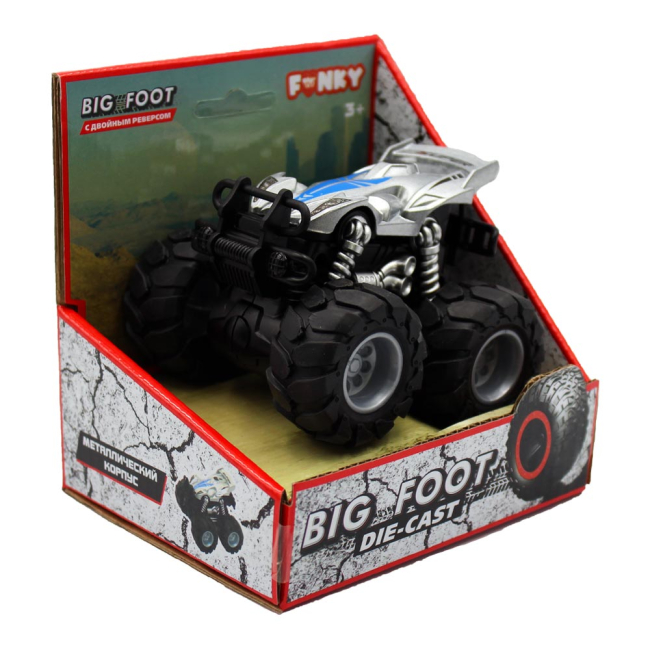 Автомоделі - Автомодель Funky Toys Позашляховик F1 з подвійною фрикцією 1:64 срібний (FT61033)#2