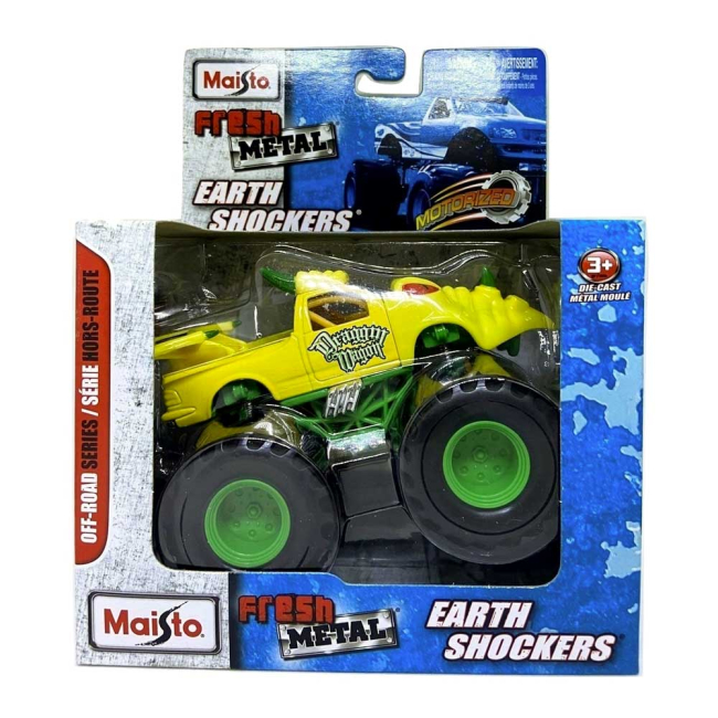 Автомоделі - Автомодель Maisto Earth shockers Draggin Wagon інерційна жовто-зелена 12,5 см (21144/21144-11)#2