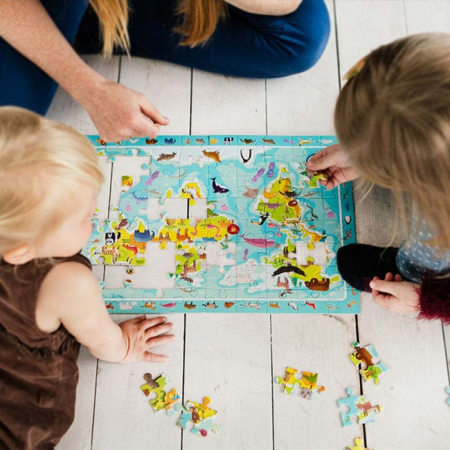 Пазли - Пазл DoDo Мапа Світу Тваринки (300133)#3