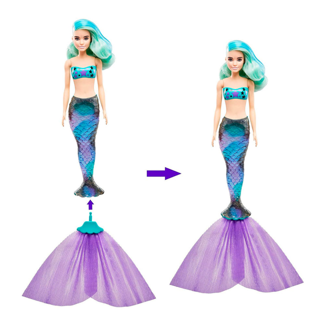 Ляльки - Лялька Barbie Color Reveal Mermaid Series Кольорове перевтілення S4 сюрприз (GTP43)#5