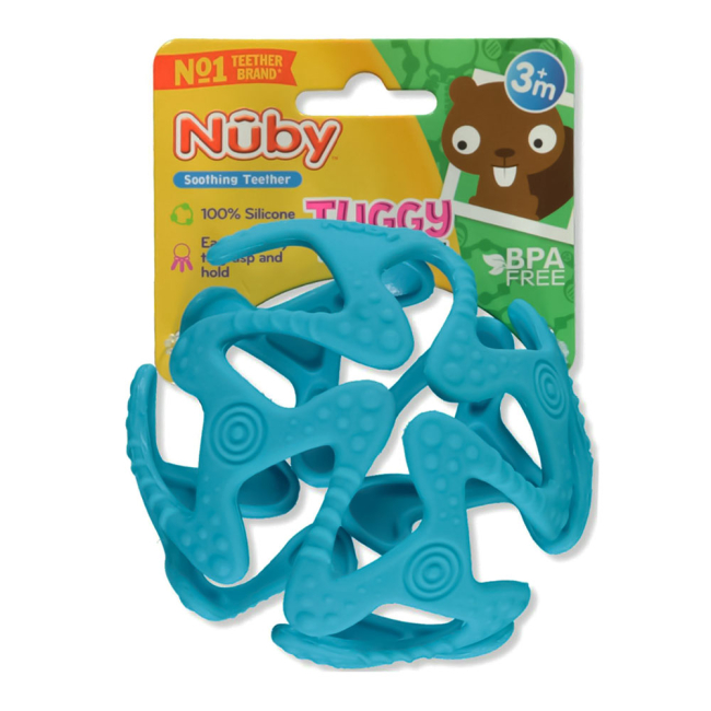 Погремушки, прорезыватели - Прорезыватель Nuby Мяч силиконовый голубой (6836/6836aqua)#4