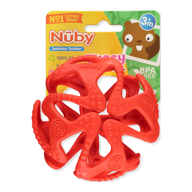 Погремушки, прорезыватели - Прорезыватель Nuby Мяч силиконовый красный (6836/6836red)#2
