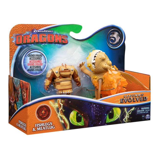 Фігурки персонажів - Набір Dragons Як приборкати дракона 3 Дракон Сарделька та вершник Рибоніг (SM66621/6356)#4