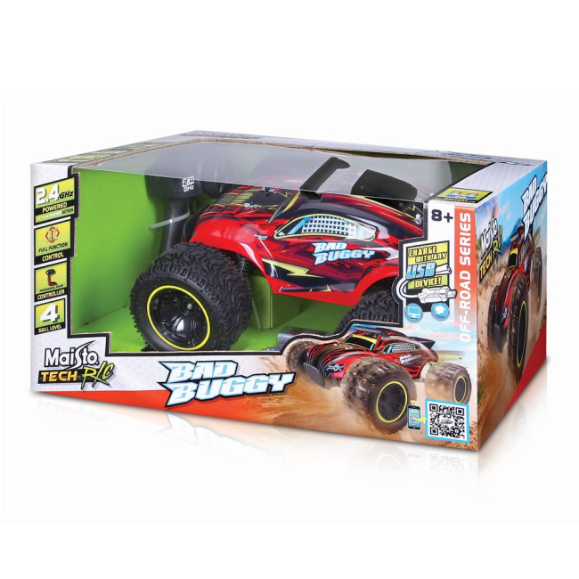 Радіокеровані моделі - Машинка іграшкова Maisto Tech Bad Buggy радіокерована (81464 red)#3