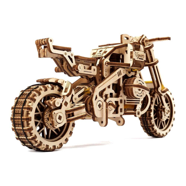 3D-пазли - Тривимірний пазл Ukrainian Gears Мотоцикл Scrambler із коляскою механічний (6336921)#4