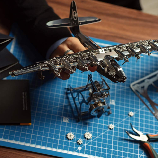 Конструктори з унікальними деталями - Механічний конструктор Time for machine Авіамодель Небесний Геркулес (T4M38018)#4