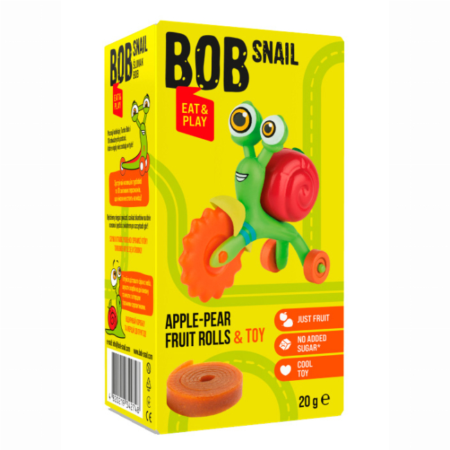 Сладости - Конфеты Bob Snail Яблочно-грушевые (4820219342748)#3