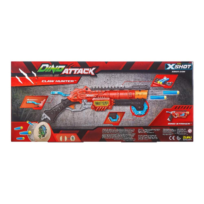 Помпова зброя - Швидкострільний бластер X-Shot Dino Claw Hunter з аксесуарами та 24 патронами (4861)#2