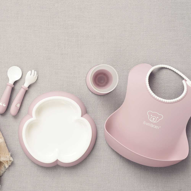 Товары по уходу - Набор для кормления BabyBjorn Baby dinner set розовый 5 предметов (7317680700643)#3