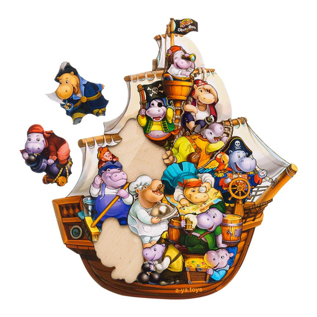 Пазли - Пазл Ань-Янь Бегемотики-пірати (ПСД083) (4823720034676)#2