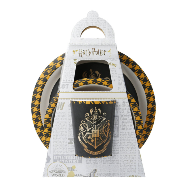 Чашки, стаканы - Набор посуды Stor Harry Potter Логотип Хогвардса бамбуковый 3 предмета (Stor-01355)#2